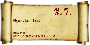 Nyeste Tea névjegykártya